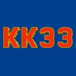 KK33 Game logo in bold red and yellow text on a blue background.