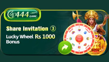 c444 game invitation bonus with lucky wheel spin offering Rs 1000 reward