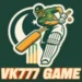 VK777 Game cricket logo featuring a batsman with Pakistan’s flag theme.