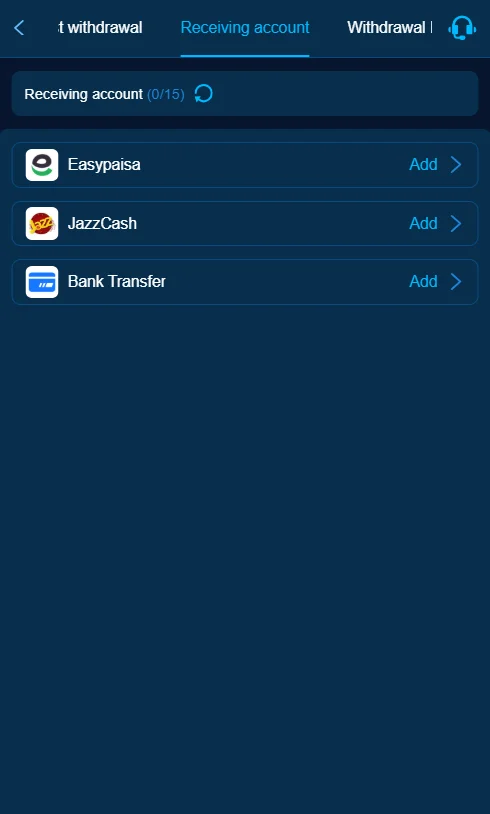 Zk77 Game withdrawal methods including Easypaisa, JazzCash, and bank transfer.