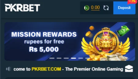 Promotional banner for Pkrbet game featuring mission rewards and cash prizes.