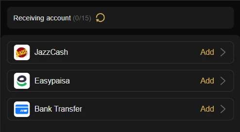 w567 game receiving account options for jazzcash easypaisa and bank transfer