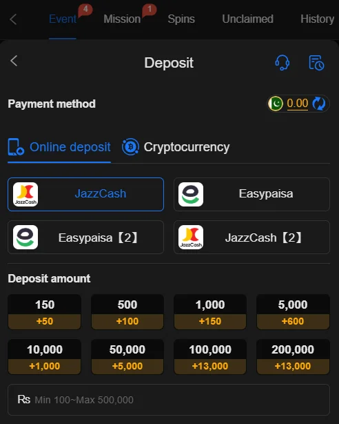 666W Game deposit options